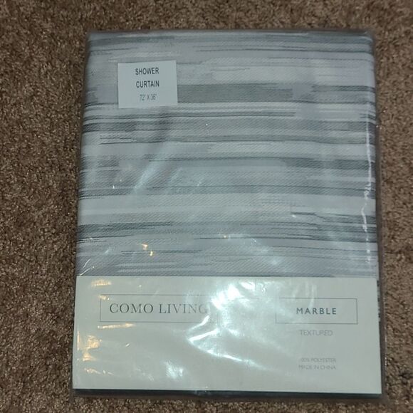 Gray Marble Textured Shower Curtain - Picture 1 of 4